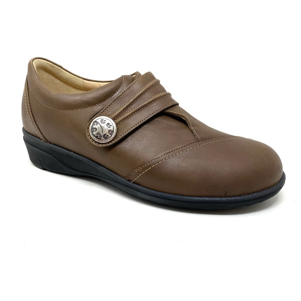 Finn Comfort Galway Leather Comfort Shoe Vada Kaffee Brown Arch Support